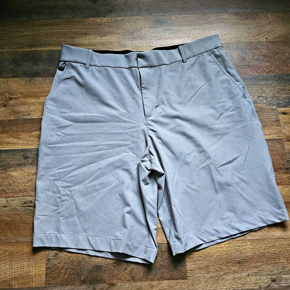 Nike Golf Dri-Fit Grey Flat Front Shorts Mens 36